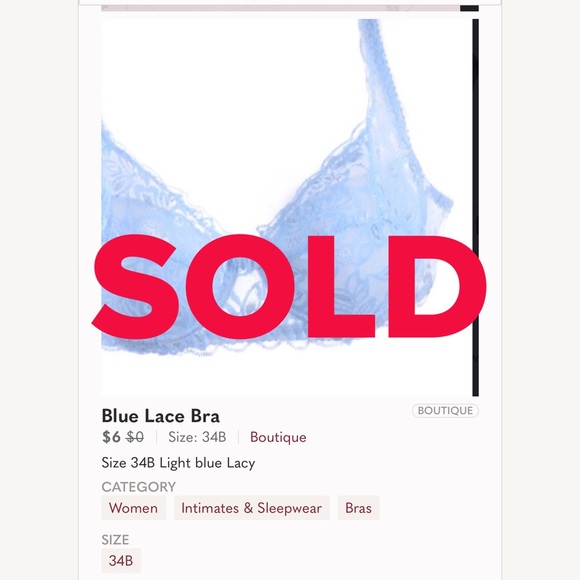 Boutique Other - Blue Lace Bra